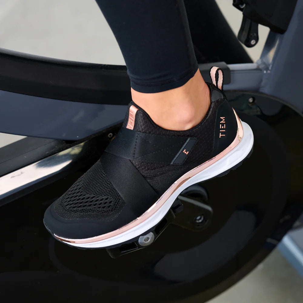 Running shoes black outlet and rose gold