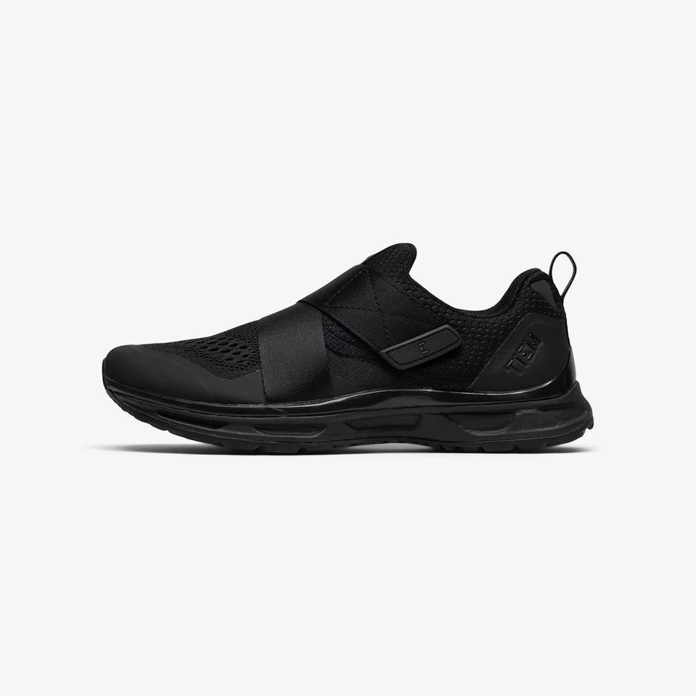 TIEM Athletic Triple Black Indoor Cycling Shoes | Left Shoe