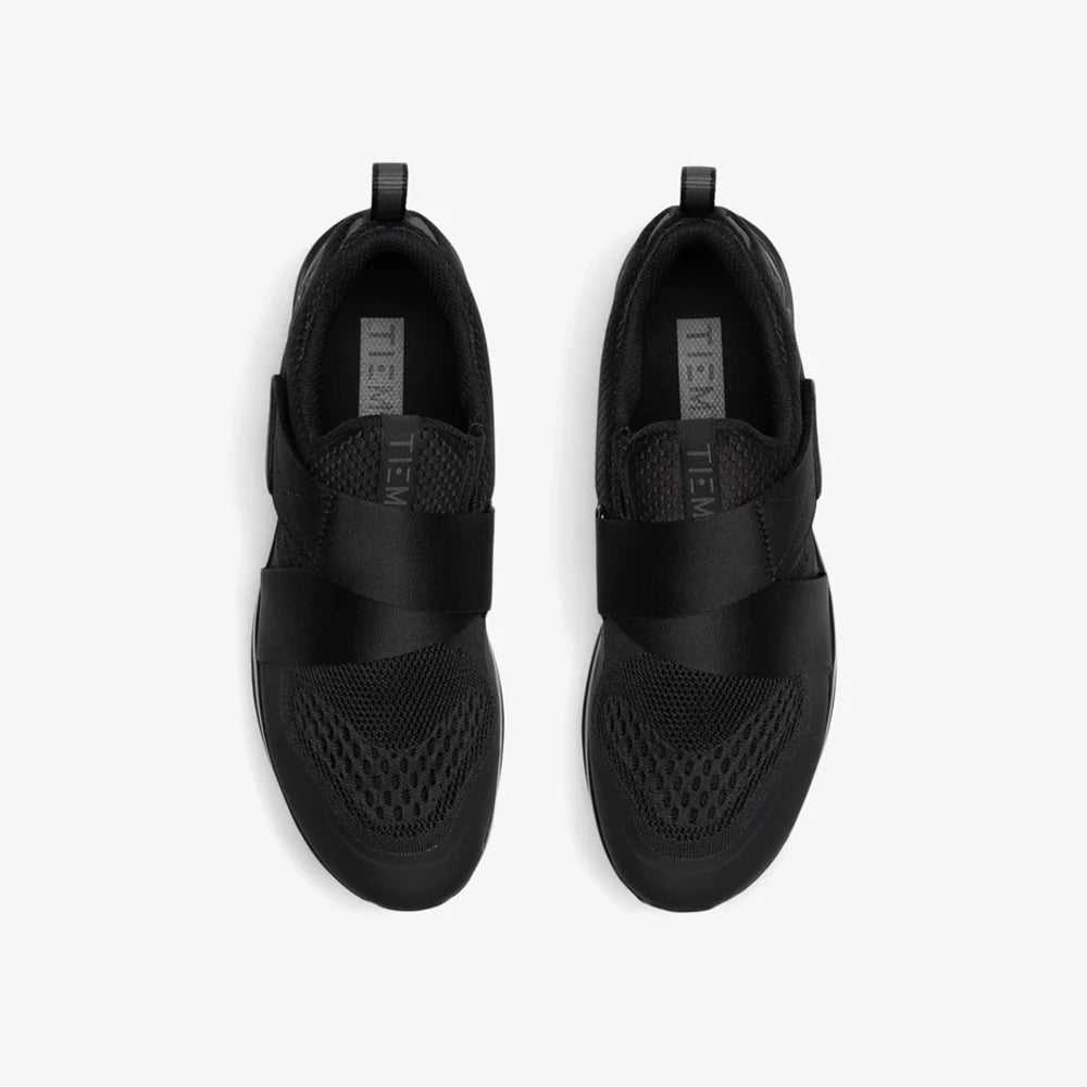 TIEM Athletic Triple Black Indoor Cycling Shoes | Top View
