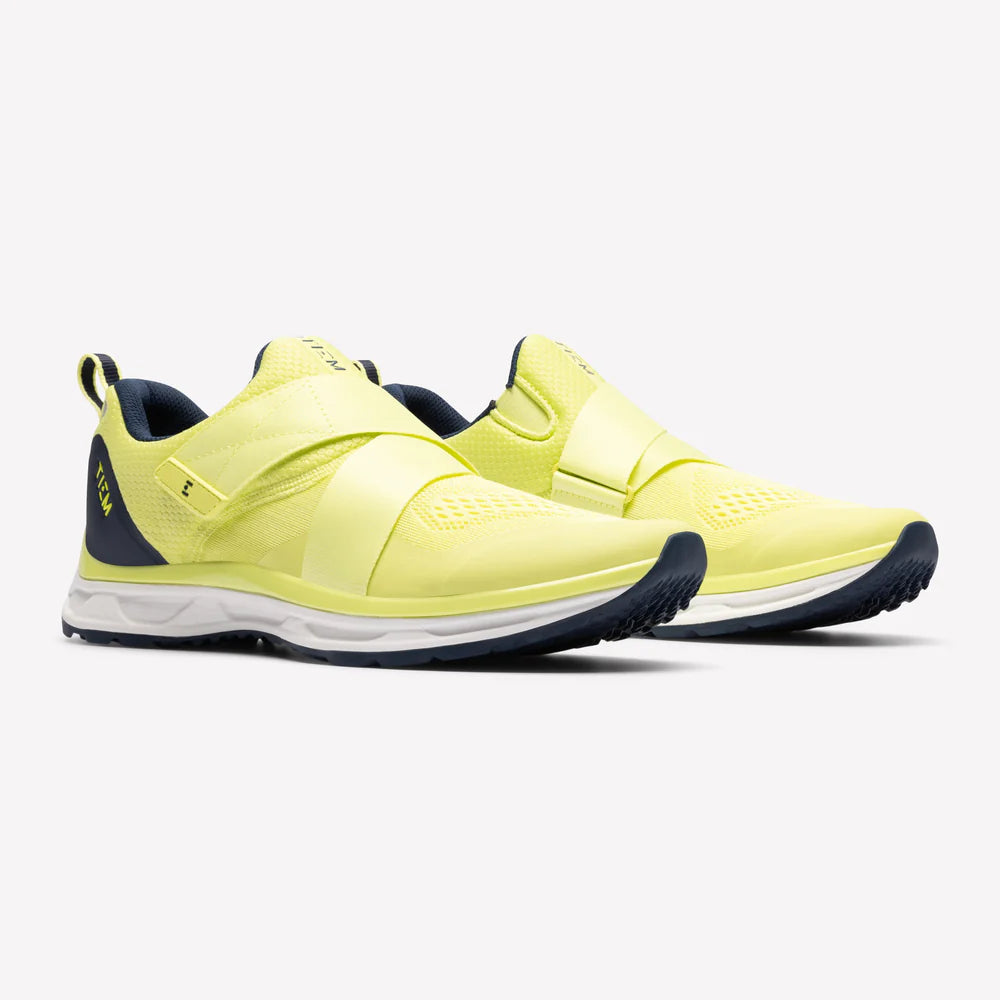 Men's TIEM Slipstream | Indoor Cycling Shoes | Citron/Navy | Front View