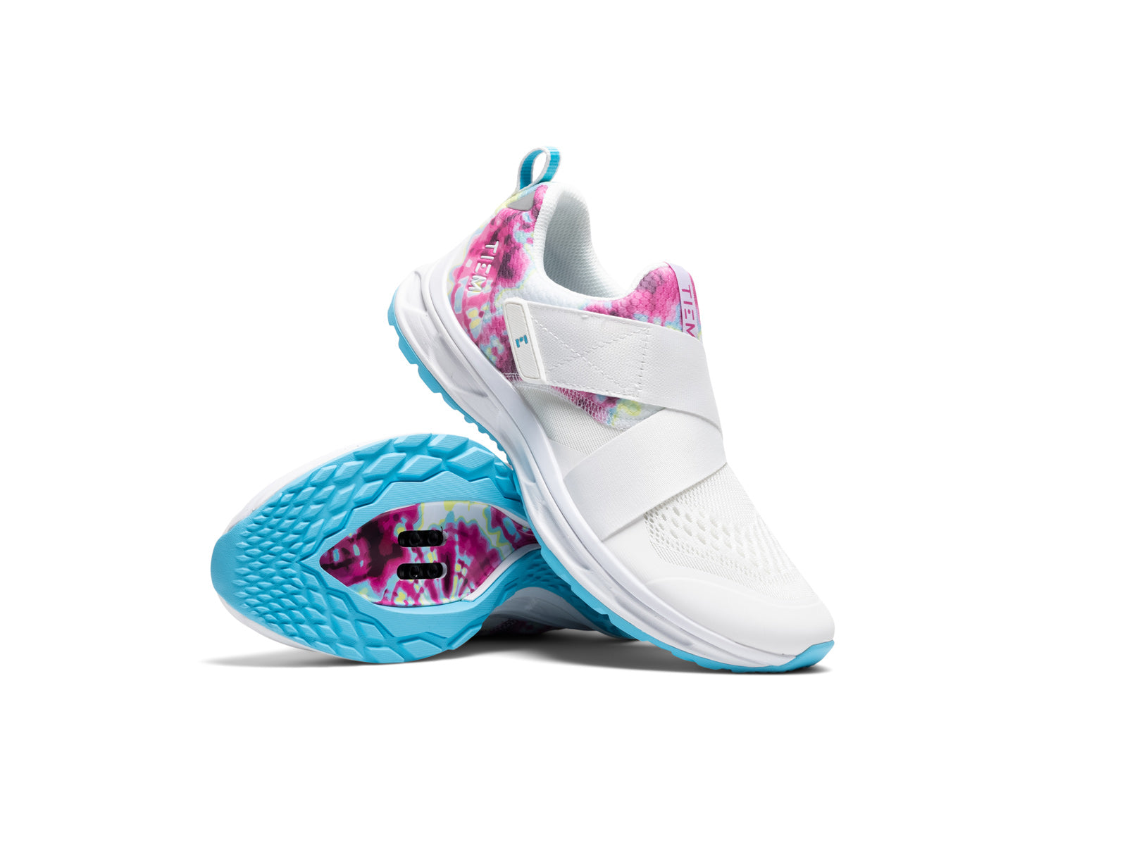 TIEM Athletic Slipstream Indoor Cycling Shoes | Sole/Side View | Tie Dye