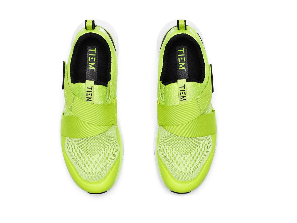 TIEM Athletic Slipstream Indoor Cycling Shoes | Top View | Bold Citron